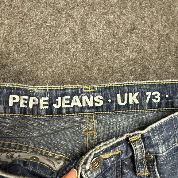 VTG Pepe Jeans UK 73 Mens Jeans Wide Leg Taper Denim Blue Y2K Skater Size 30x30 - Picture 2 of 9